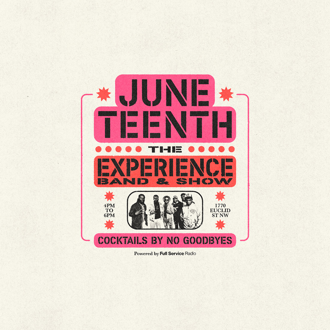 The brochure depicts "JUNE TEENTH" with an image of people and informative text.
