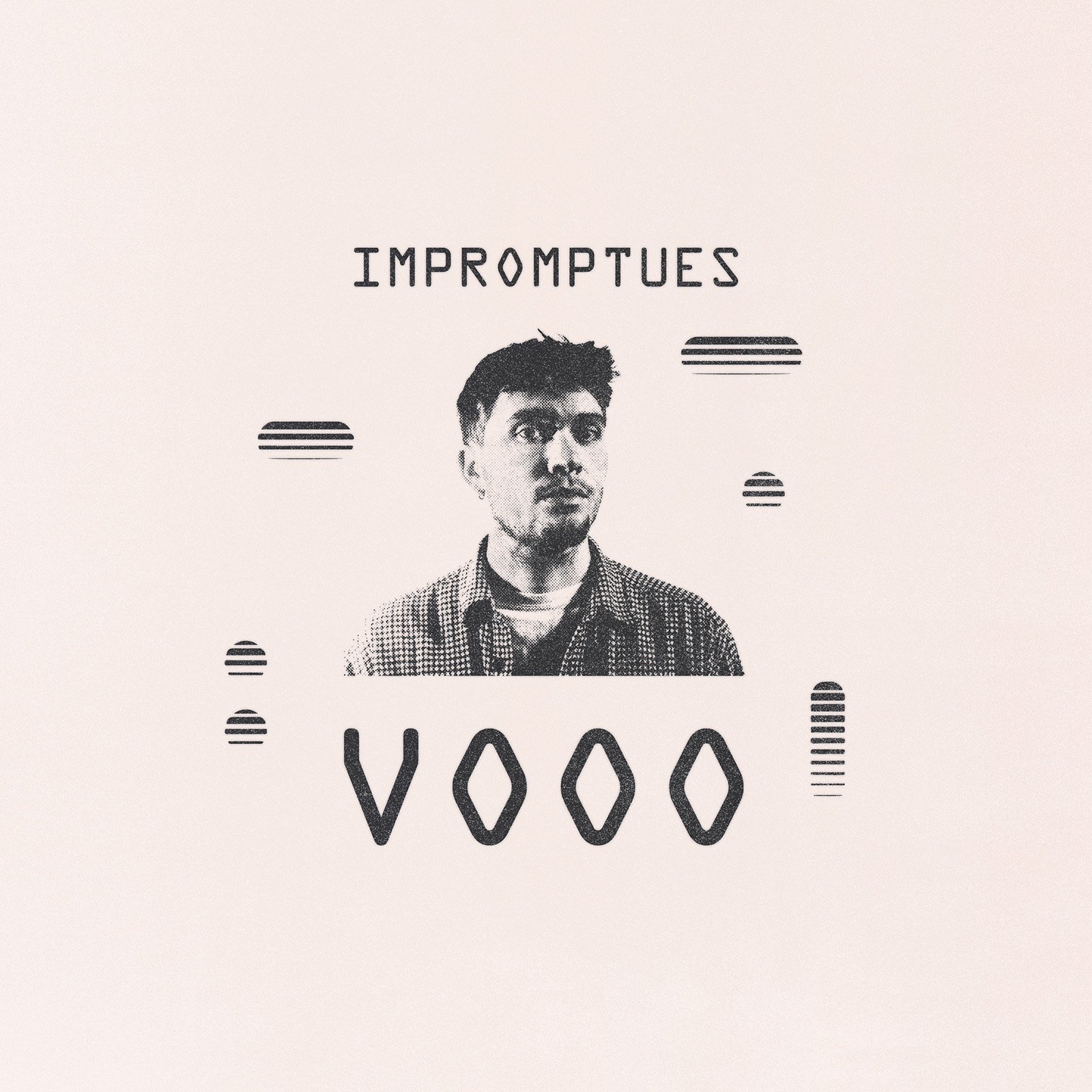 The "Impromptues" brochure includes a man's image accompanied by descriptive text about "VOOO".