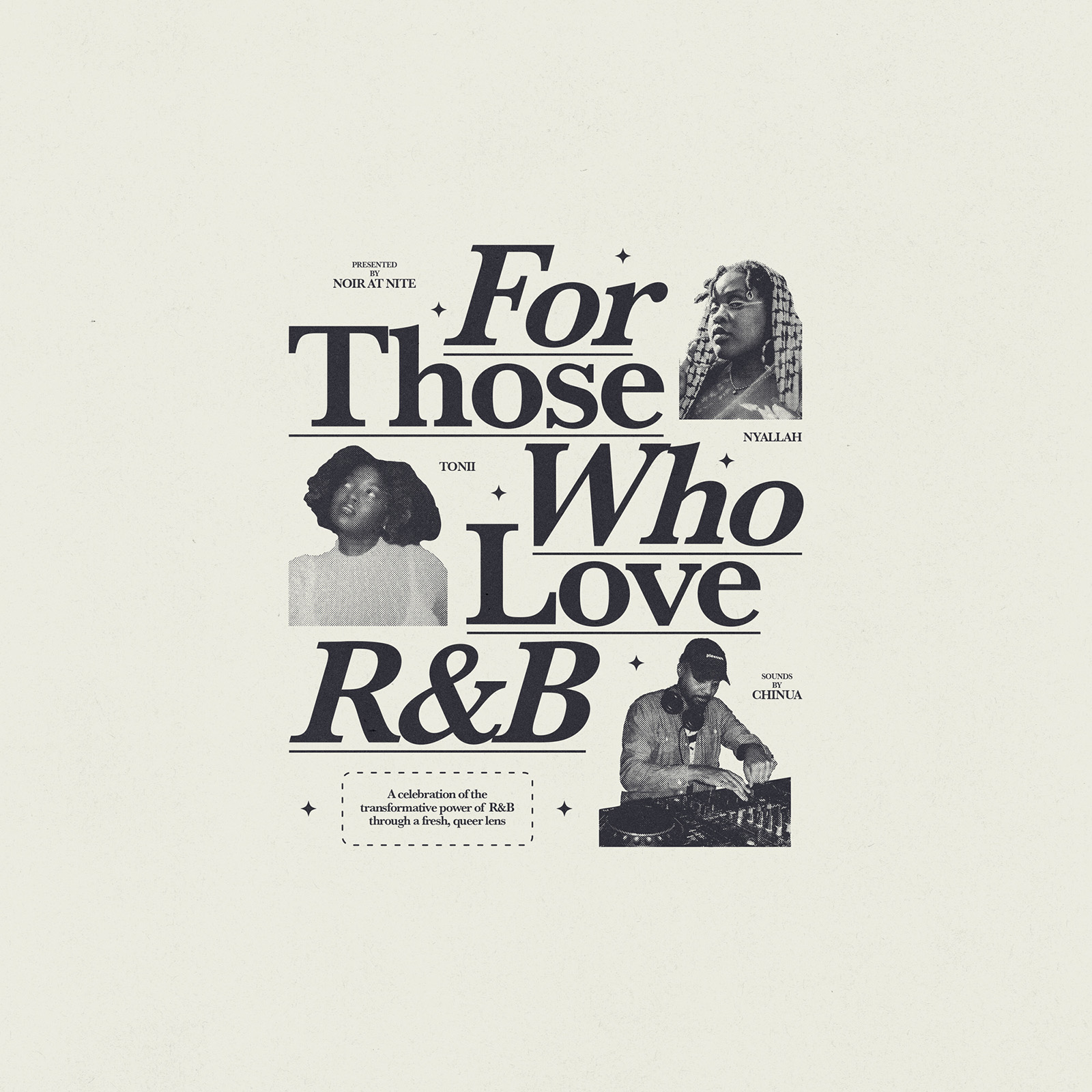 A brochure presents "For Those Who Love R&B," featuring artist images and accompanying text.