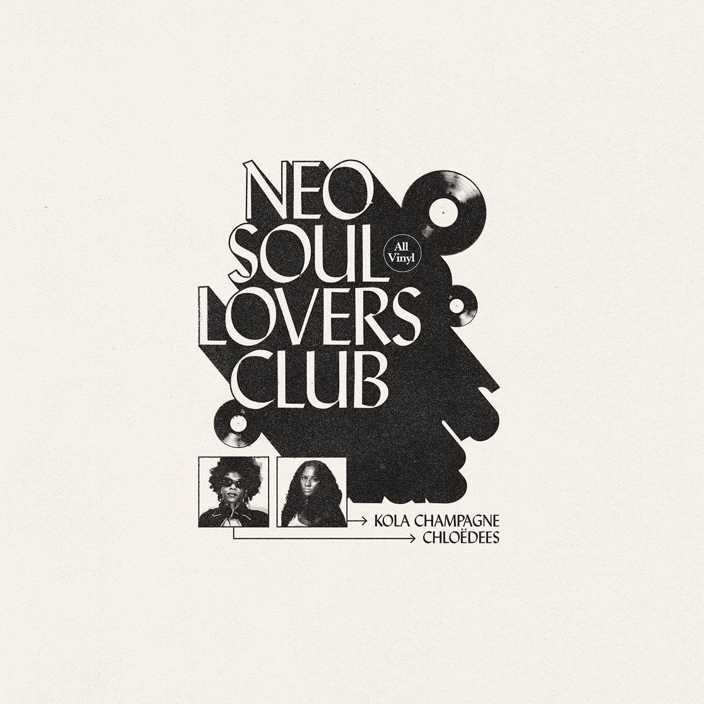 A beige poster to Neo Soul Lovers Club at the LINE LA