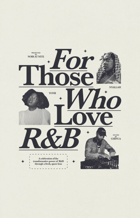 A poster to For Those Who Love R&B, a music event with NYALLAH at the LINE LA