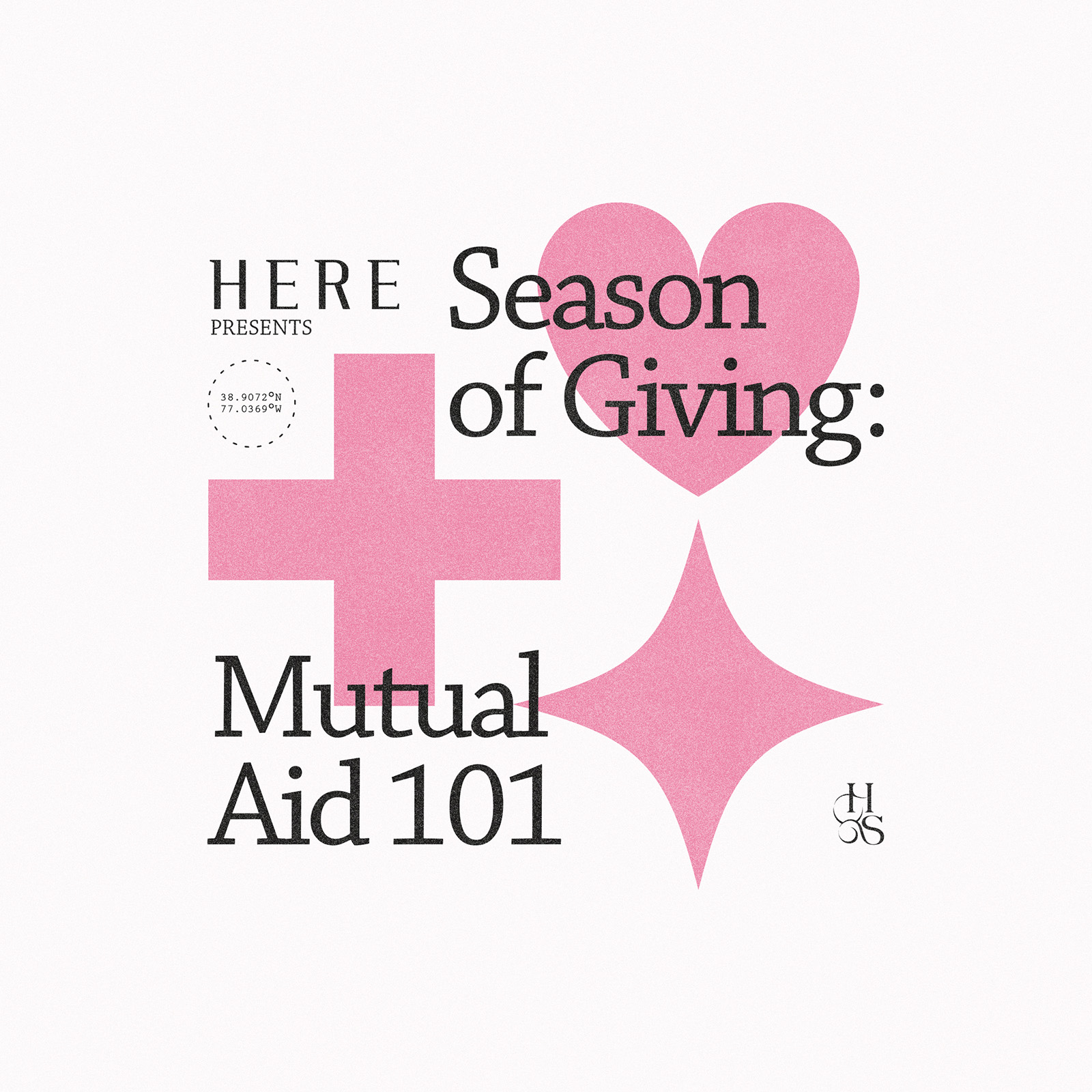 a light pink poster to the LINE DC HERE event — Season of Giving: Mutual Aid 101 on December 15, 2024