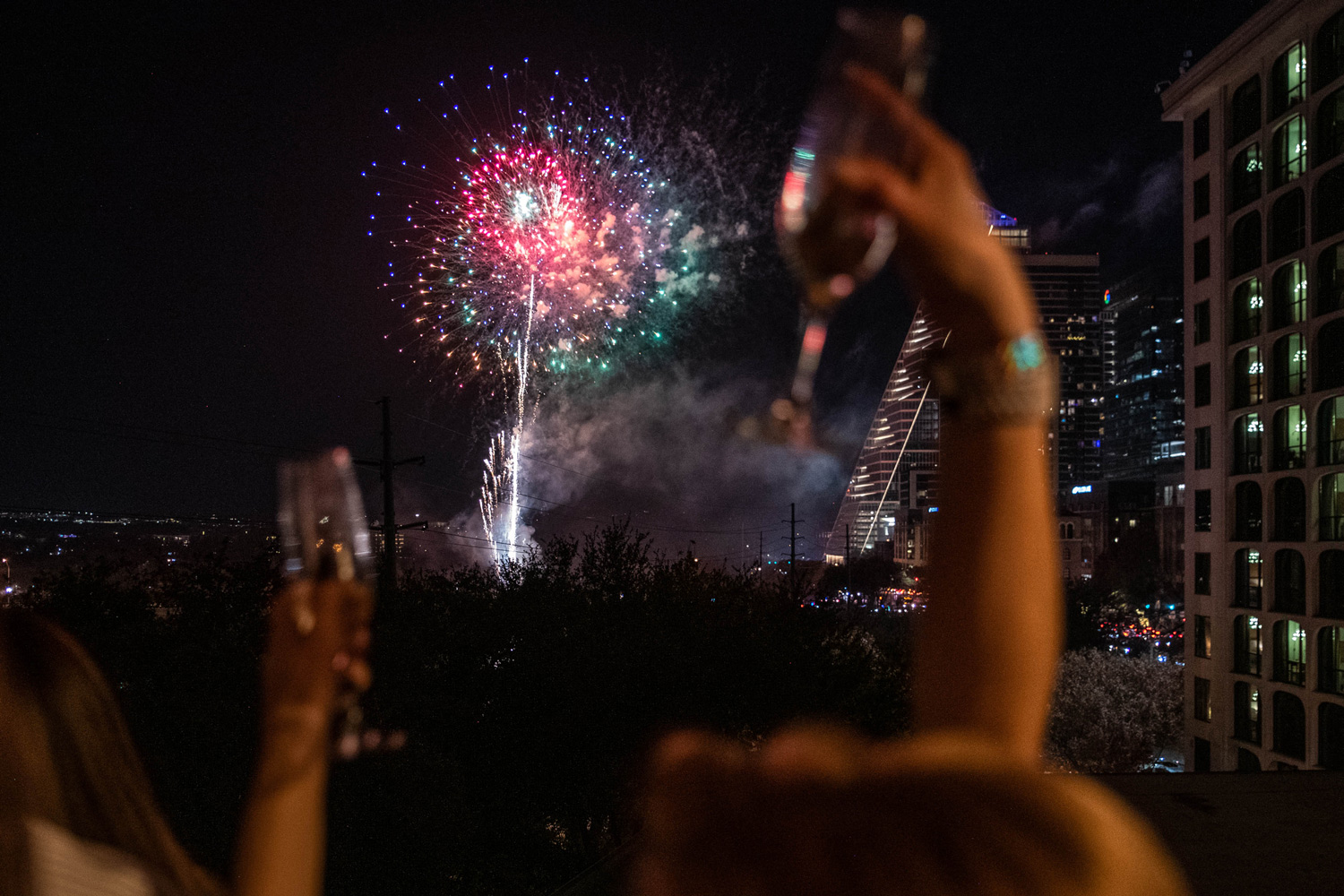 fireworks at the rooftop